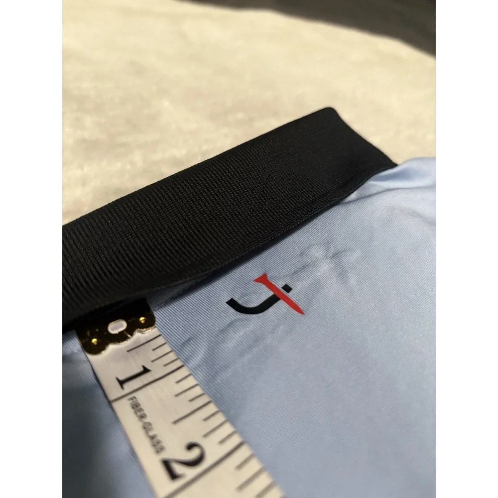 Greyson Short Par 4  Polo Shirt Men L Blue Performance Golf Collared‎ Casual